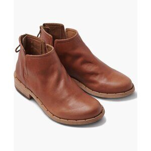 Beek Womens Cognac Brown Leather Falcon Zipper Up Ankle Bootie Sz 7.5 M New